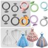 Wedding Theme Silicone Mold Wedding Dress Diamond Ring Fondant Molds Cake Decorating Tools Cupcake Topper Candy Resin Clay Chocolate Gumpaste Mold