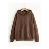 Coffee Color Hooded Cardigan With Zipper