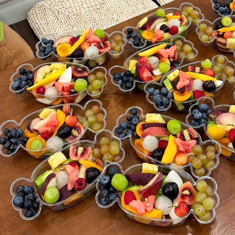 10 Pieces of Candy Style Transparent Takeaway Box Packaging Box Transparent Blister Candy Shaped Mousse Cake Box Disposable 21*10cm