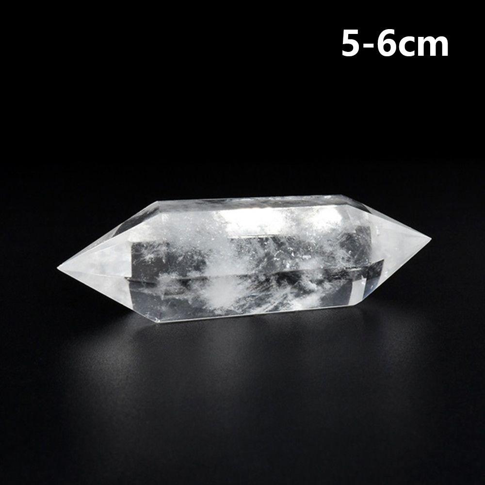 Gift Healing Stone Home Decoration Clear Crystal Obelisk Double-pointed Hexagonal Wand White Quartz