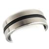Steel Ring 'Peaceful' Black Silver - 8 Mm (silicone)