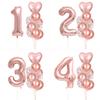 10-piece 32-inch Rose Gold Number Balloon Party Decoration Balloon Set