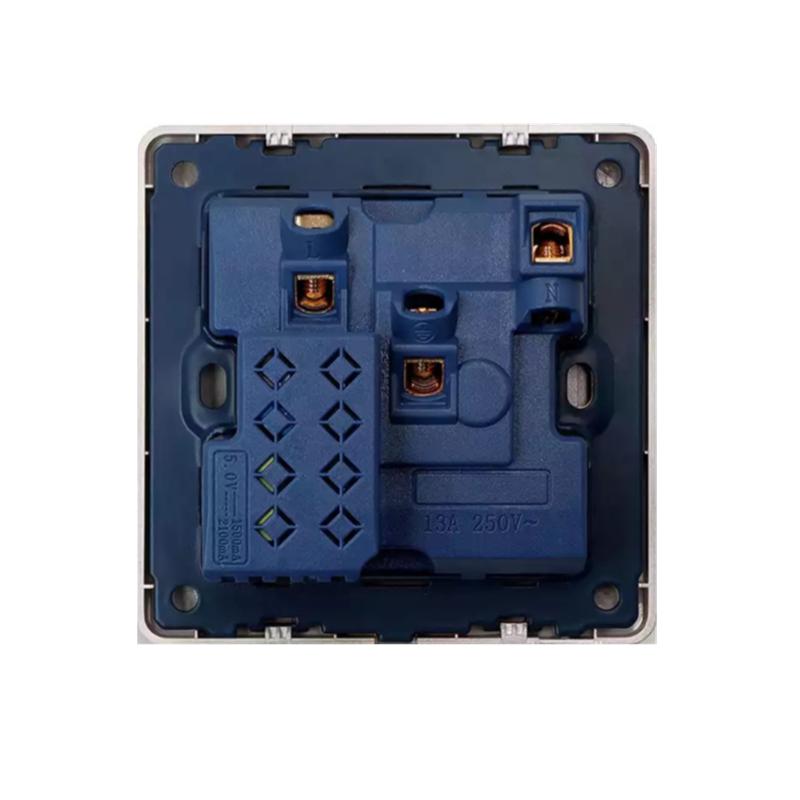 Depoguye Black 13A Universal UK USB Socket, Socket with USB for Home, EU Standard Bedroom Kitchen Wall Outlet AC110V-250V