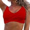 Women  Bikini Top Tummy Swim Tops V Neck Bathing Suit Top No Bottom