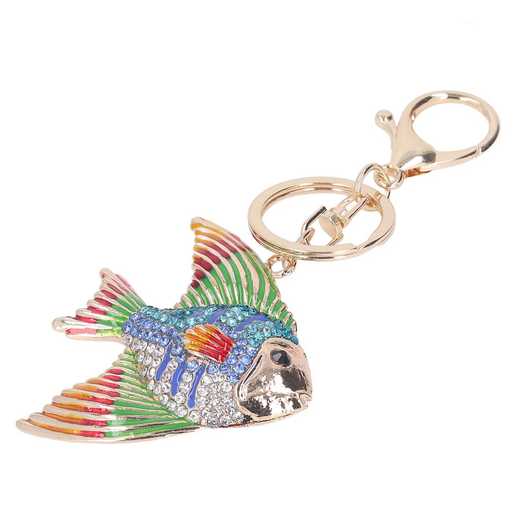 Fish Keychains Shiny Metallic Luster Cute Tropical Fish Rhinestones Fish Key Chain Hand Crafted for