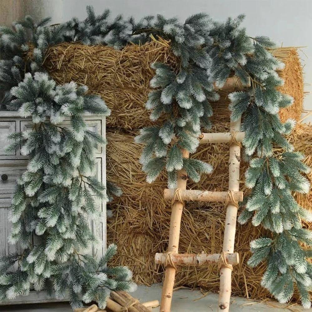 Real Touch Artificial Pine Garland 2M Winter Pine Garland Faux Greenery Garland Fireplaces