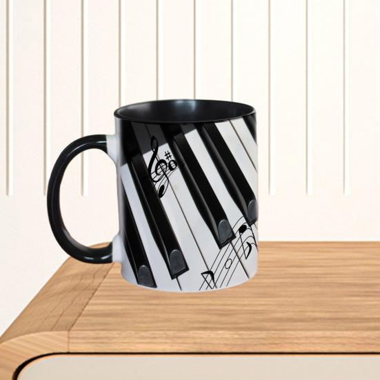 Musical Coffee Mug Ceramic Novelty Music Note Cup Large 350ml Capacity Guitar Piano Violin Design Hot Drinking