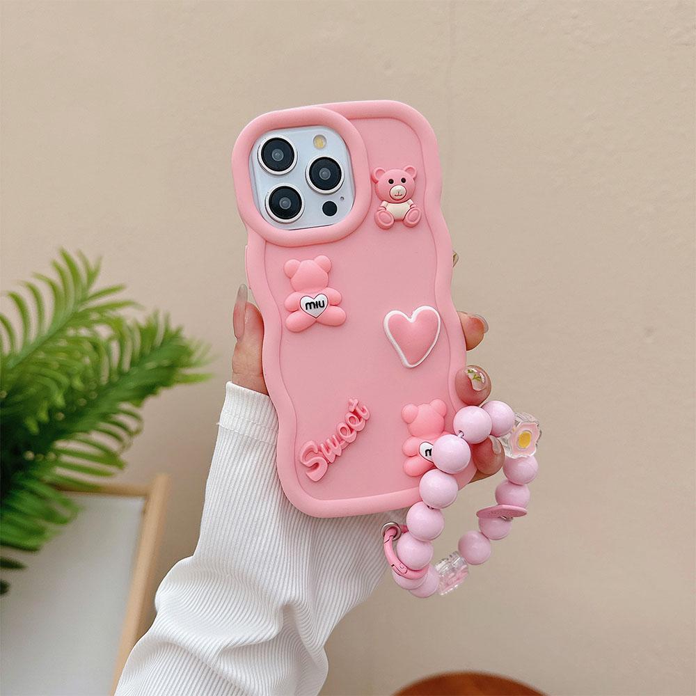 Realme9i A98 F11Pro 3D Cute Cartoon Animal Case For OPPO A94 A78 A74 A95 A72 A92 A60 A59 A58 Shockproof Bumper Bracelet Cover