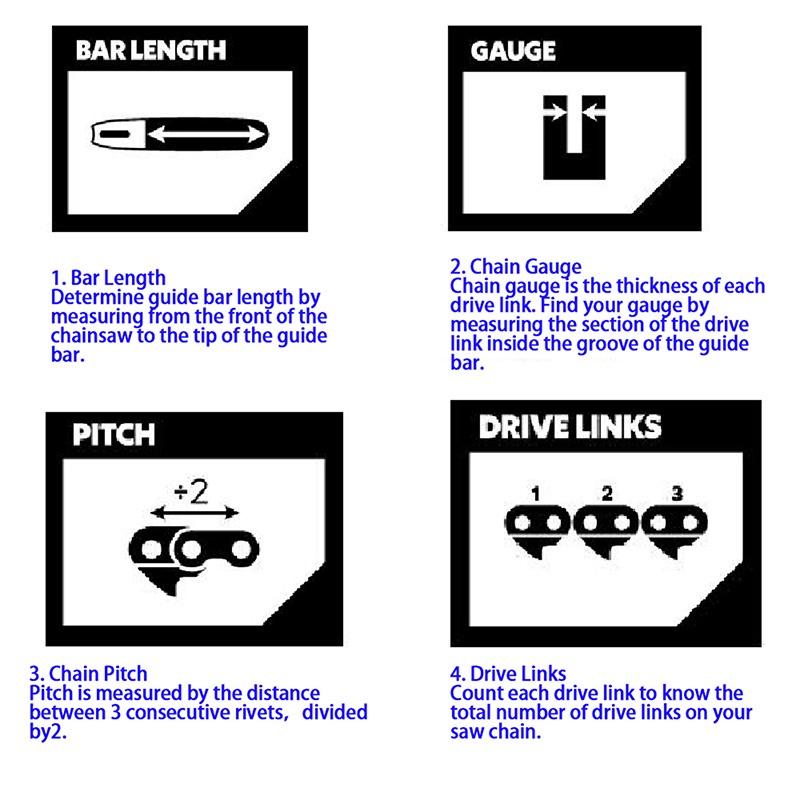 1/2/3/4/6 Pcs 14Inch Saw Blade Chainsaw Chains 3/8" LP 050" Gauge 50 Drive Link Electric Saw Blade Tool Saw Accessory Replacement Wood Cutting