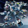 577PCS Transforming Robot Mecha Building Blocks 6 In 1 City Police Vehicle Assembly DIY Toys Bricks Children Christmas Gift No Box