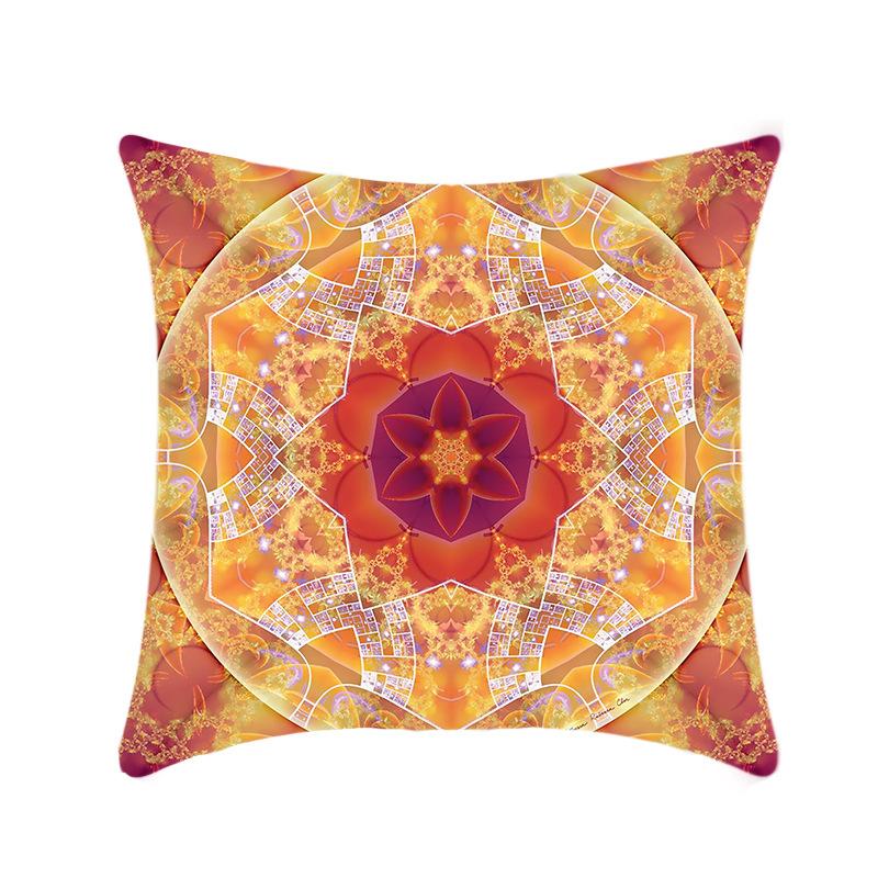 Creative Bohemian Style Mandala Sofa Pillow Cover Tatami Bay Window Pillow Cover Short Plush Printed Cushion