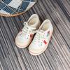 2025 Summer Retro Canvas Shoes Women's Flat-bottomed Contrasting Color Splicing Casual Board Shoes Low-top Lace-up Breathable Little White Shoes