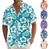 Men's Hawaiian Shirt Retro Button Style Lapel Short Sleeved Shirt Summer Beach Shirt Fashionable Loose Breathable Top