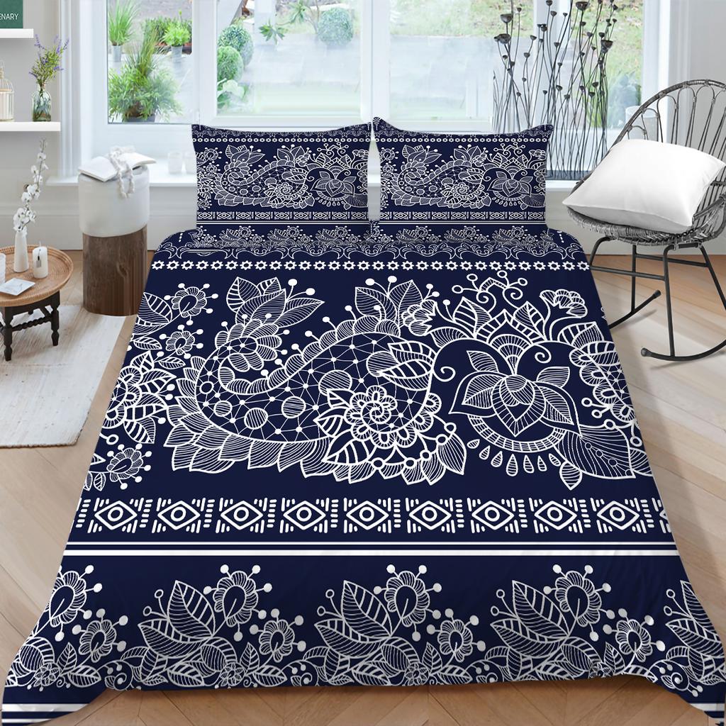 Богемный комплект постельного белья с богемным узором, пододеяльник, наволочка, 2/3 шт., ткань из микрофибры, полный размер, украшение для дома