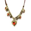 [R6748] - Baroque 'Scarlett' Antique Gold Red Necklace (heart- Angels) - 35x25mm