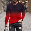 Men's Spring and Autumn Long Sleeve T-shirt Men's Loose Round Neck Hoodie 3D Printed Printed Long Sleeve Top
