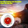Fishing Line Spooler Box with Clear Lid Quick Line Cutter Anti-Reversal Portable Fish Line Organizer Holder Winding Spooling Tool Round Case