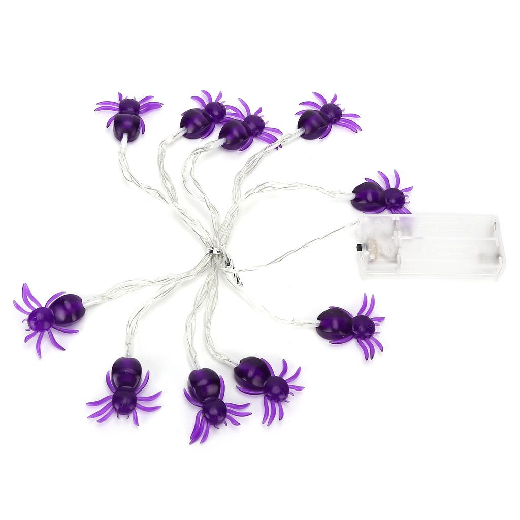 Halloween Lights LED Purple Spider Shape Decorative String Lights for Festival Party Indoor Outdoor