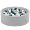 90x30cm/300 Balls Balls 7cm / 2.75in Baby Foam Ball Pit Made In Eu, Light Grey:dark Turquoise/grey/white/mint