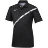 Mizuno Tennis Collared Game Short Black X Size Size S Wear, Shirt, Sleeve, Moisture-Wicking, Quick-Drying, White, 62JA1503,