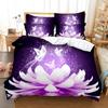 Purple Bedding Set Duvet Cover Bed Quilt Pillow Case 3D Comforter Lavender Butterfly Double Full King Queen Twin Single 3PCS