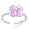 Children's Silver Ring 'Butterfly' Pink (rhodium) - 9x8 Mm