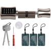 Smart Door Lock Password Card Bluetooth APP Cylinder AntiTheft Key Lock for Wooden Glass Security