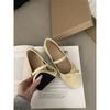 Inner Height-increasing Silver Bow Mary Jane Single Shoes Women's Shoes Spring and Autumn New Ballet Shoes