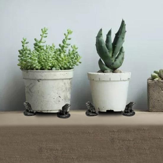 3Pcs Animal Planter Pot Feet Weatherproof Indoor Outdoor Turtle Frog Dog Shape Flowerpot Holder