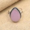 Pink Chalcedony Gemstone Handmade 925 Sterling Silver Ring Jewelry For Thanksgiving