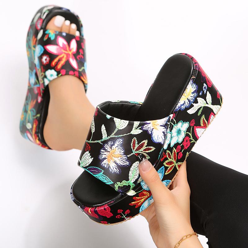 Women's Beach Slippers 2024 Summer Fashion Bohemia Wedges Slippers for Women Platform High-heeled Slippers Women Shoes for 2024