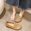 Retro Women's Shoes 2025 Spring and Summer New Hollowed-out One-pedal Casual Single Shoes Mom Doudou Shoes Soft-soled Lightweight Sandals