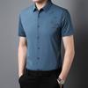 Men's Seamless Short-sleeved Shirt, Summer Thin, Young and Middle-aged Men's No-iron Business Casual Nylon Stretch Shirt