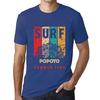 Men’s Vintage Tee Shirt Graphic T Shirt Surf Summer Time POPOYO Royal Blue