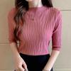Short-sleeved Bottoming Sweater Sweater Women's Spring Fashion Slim Short Tops Inner Knitwear Casual Essential Comfort Style Slim Fit Pullovers Tees
