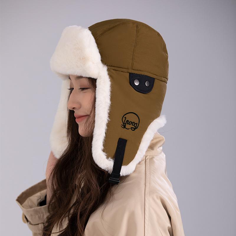 Winter New Thick Plush Hat, Warm and Windproof Hat, Outdoor Cold Resistant Cotton Lei Feng Hat