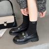 Platform Loafers Women's 2025 New Autumn Versatile Black Small Leather Shoes British Style French Retro Flat Shoes