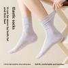 5 Pairs of Women's Spring and Summer Solid Color Breathable Sweat Absorption Deodorant Boneless  Socks