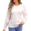 Women's Casual Fashion Comfortable Round Neck Pullover Contrast Color Flower Long Sleeve Street Trend Knitted Sweater