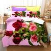 Red Rose Romantic Valentine's Day Floral Duvet Cover for Women Girls Valentine's Day Gift  Flowers Print Quilt Cover Room Decor