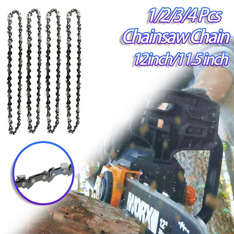 1/2/3/4pcs 12/11.5 Inch Electric Chain Saw 44 Drive Link 22 Cutter 3/8" LP Pitch .050" Gauge Chain Logging Pruning Wood Cutter Spare Parts