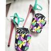 22CM Women Sandals Platform Peep Toe Catwalk Model Striptease Shoes High Heels Nightclub Shoes Plus Size