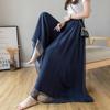 Chiffon Wide Leg Pants for Women's Summer Temperament Plus Size Silk Satin Chiffon Lined Wide Leg Skirt Pants
