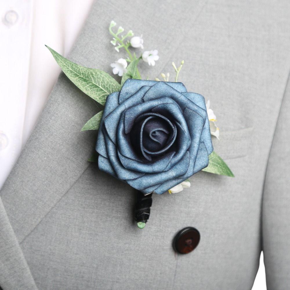 Simple Groom Rose Boutonniere Delicate Wedding Accessories Wedding Suit Corsage Western