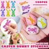 500 Easter Bunny Stickers, Labels Colorful Self-Adhesive Decorative Bunny Patterns For Kids Scrapbook Envelopes Craft Cards