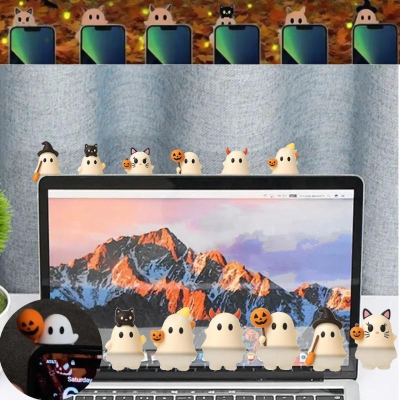 Ghostees Mystery Phone Buddy Хэллоуин Призрачные Аксессуары для Телефона Наклейка Милый Декор для Автомобиля Зеркало Заднего Вида Украшения на Приборную Панель