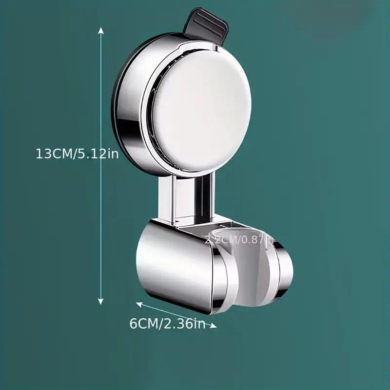 New Unique Horizontal Setting Suction Cup Handheld Shower Head Holder Large Shower Head Supports Relocatable Wall Mounted