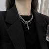 Cross Star Cuban Chain Necklace for Men and Women Ins Hip Hop Coldness Style Clavicle Chain Jewelry