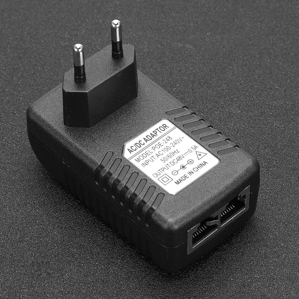 DC 48V 0.5A Power Supply Injector 24W POE Adapter Plug