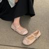 Queen Fan French Round Head Shallow Mouth Flat Sole Shoes Women's Summer 2025 New Versatile Skirt Mary Jane Shoes